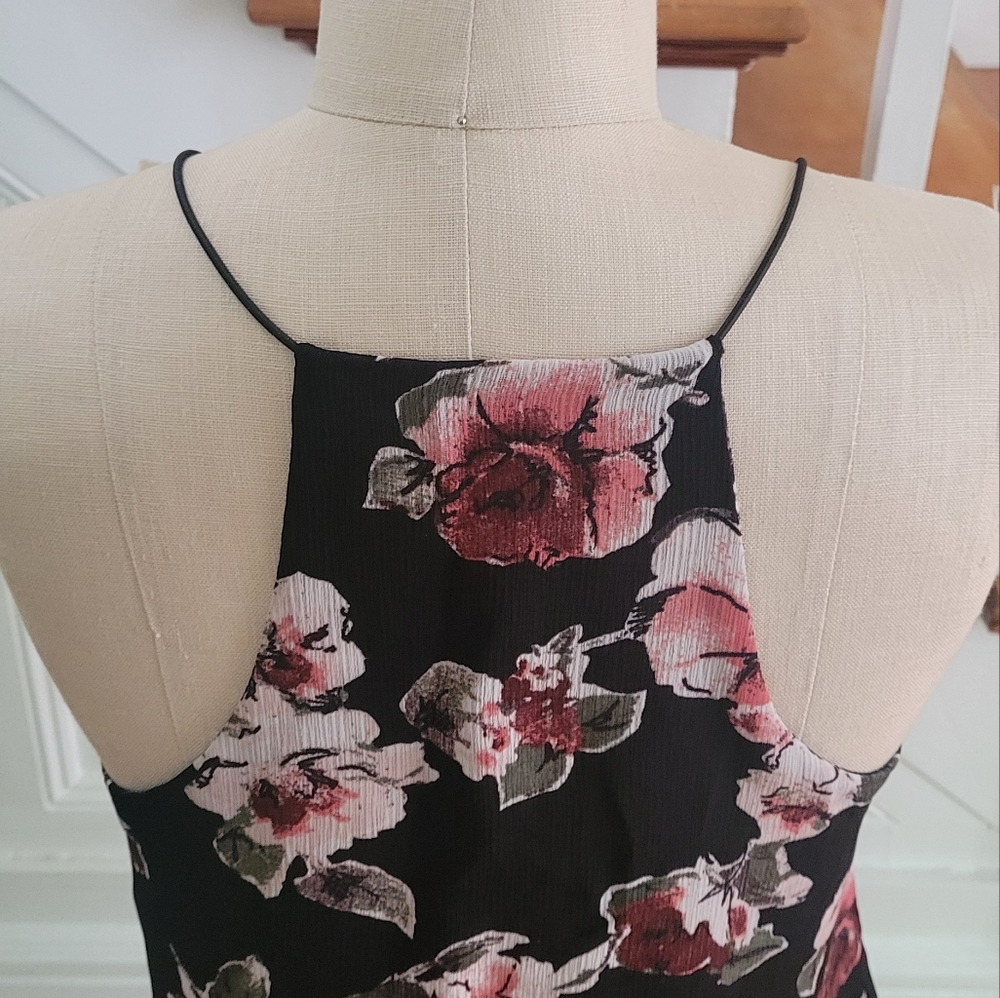 PAPERMOON Halter Neck Top Floral Tank Top Cami Size Small - Picture 4 of 7